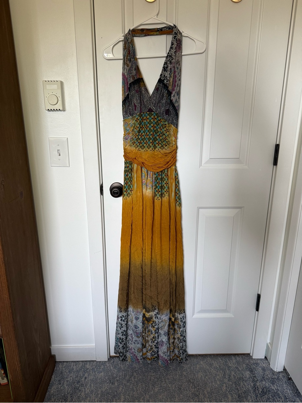 Etro Mustard Yellow and Brown Printed Maxi Dress - Picture 2 of 7